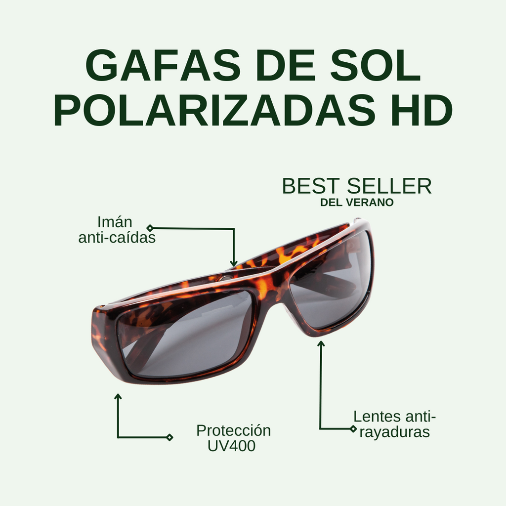 Gafas de sol polarizadas con protección UV400, lentes antirayaduras e imán